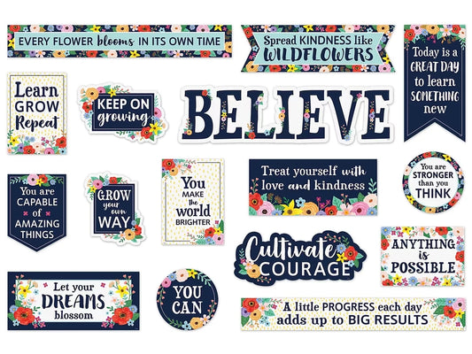 Wildflowers Motivational Bulletin Board Set - US 6348
