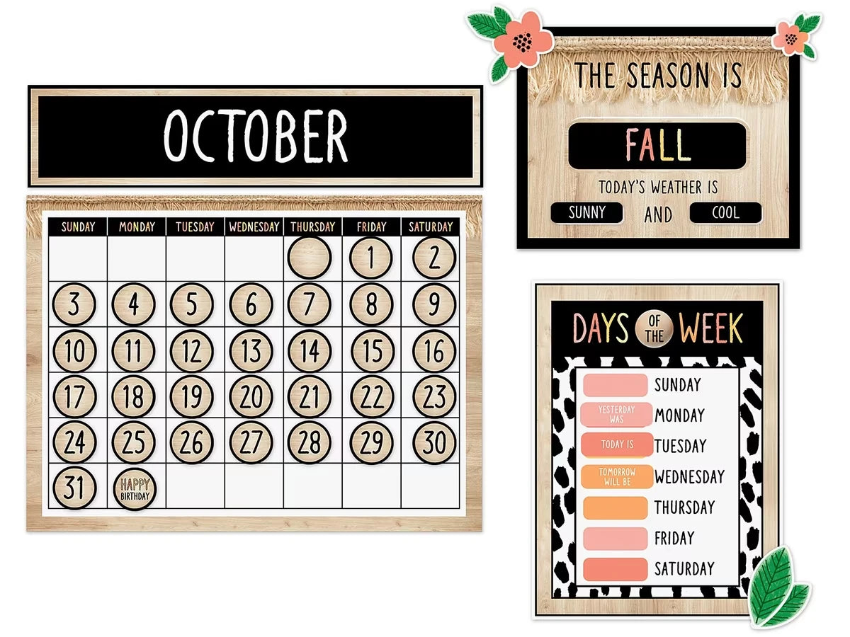 Simply Safari Calendar Bulletin Board Set - US 6247