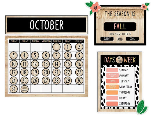 Simply Safari Calendar Bulletin Board Set - US 6247