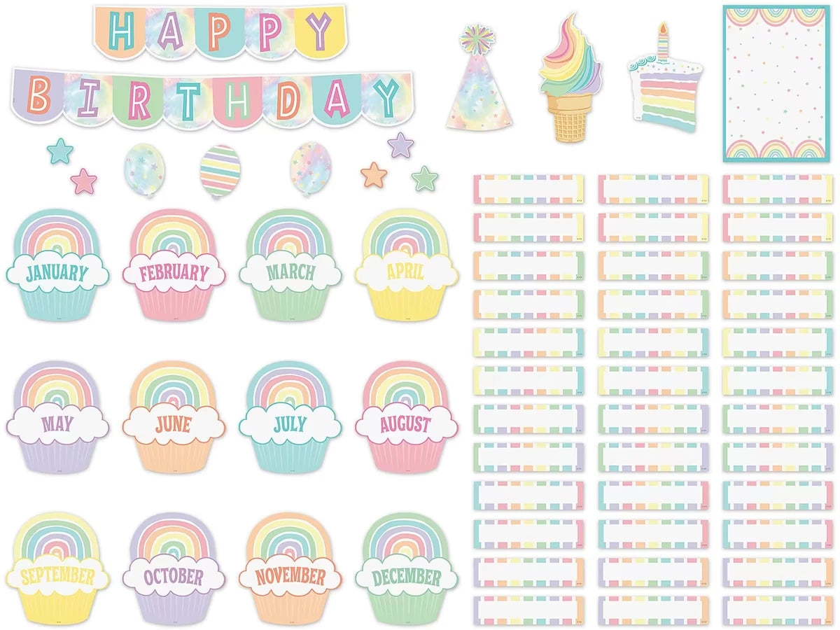 Pastel Pop Birthday Bulletin Board Set - US 4857