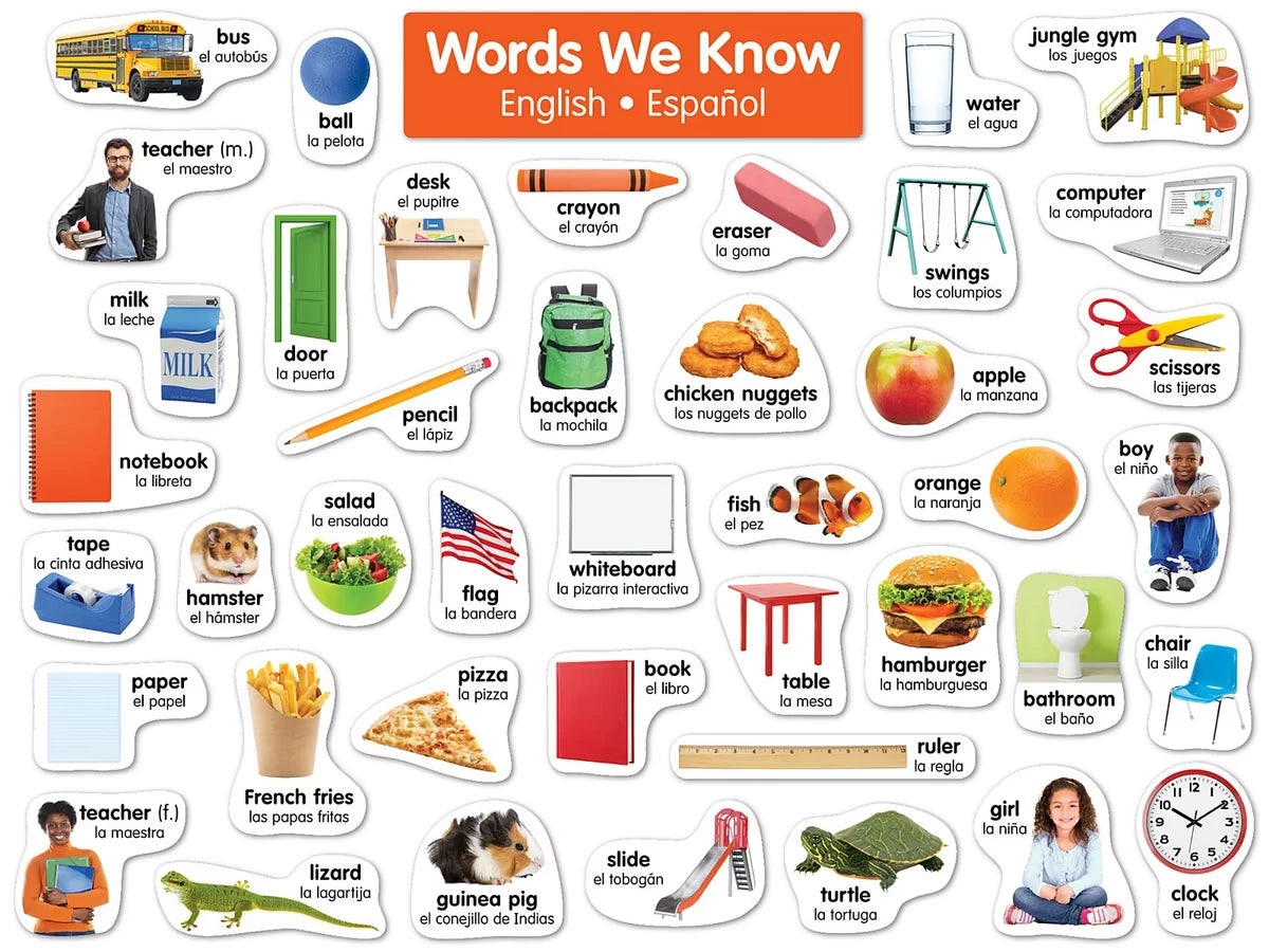 Spanish-English Word Wall Bulletin Board Set - US 1971