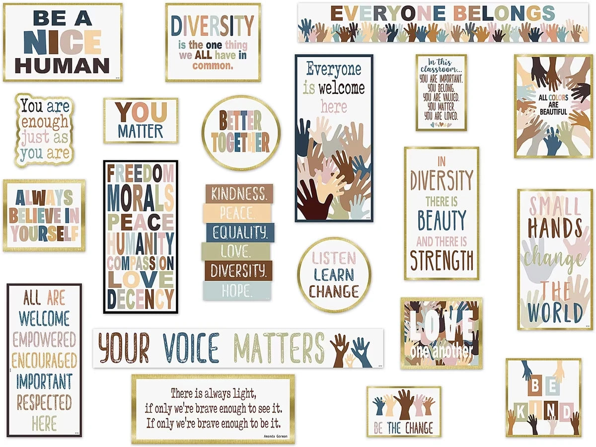 Everyone Is Welcome Diversity Bulletin Board Set - US 1972
