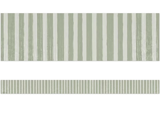 Classroom Cottage Sage Green Striped Border - US 8352