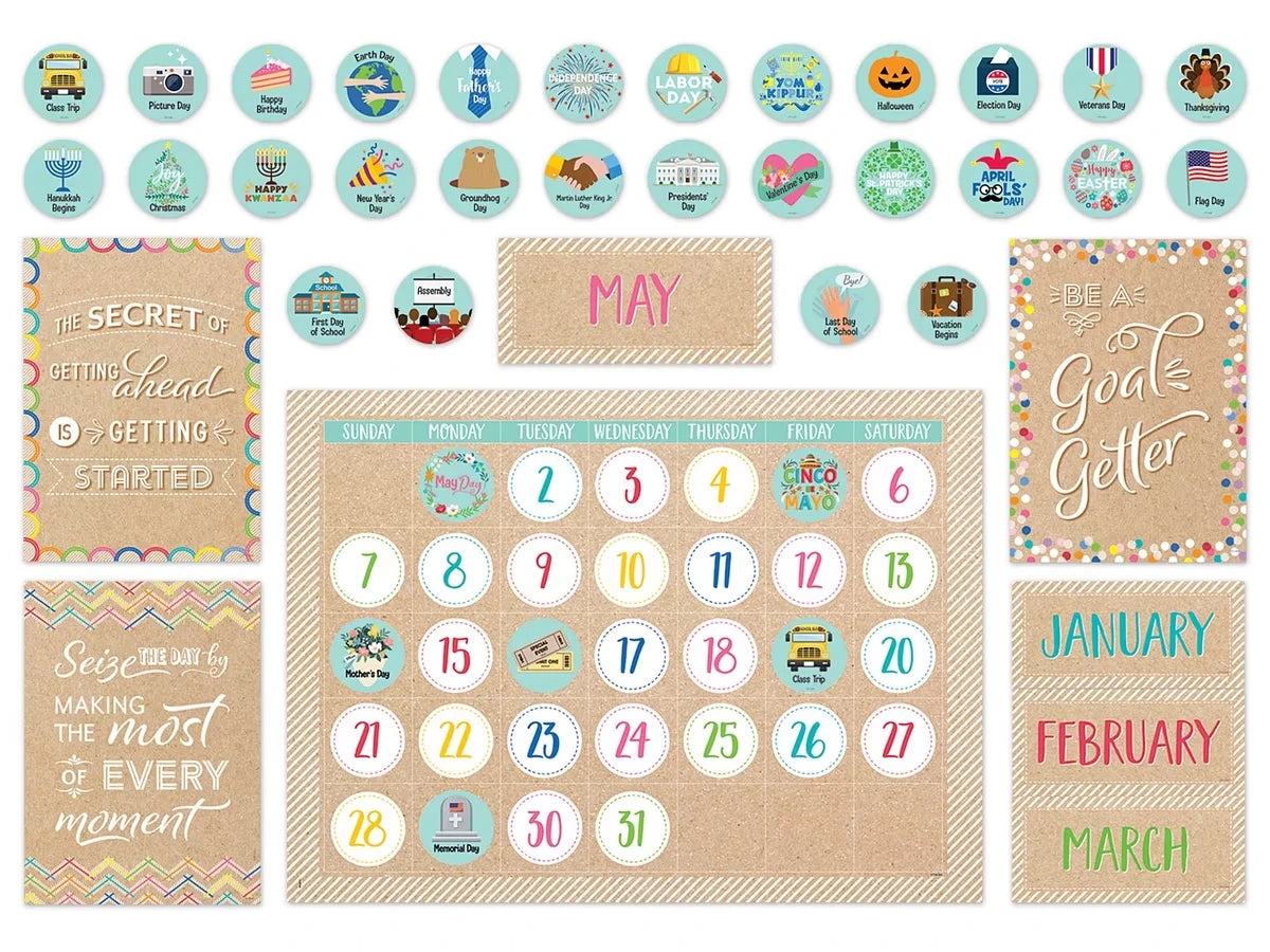 Krafty Pop! Calendar Bulletin Board Set - US 5913