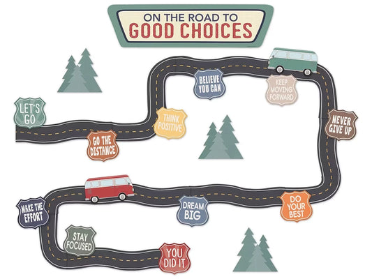 Moving Mountains on the Road to Good Choices Bulletin Board Set - US 5278
