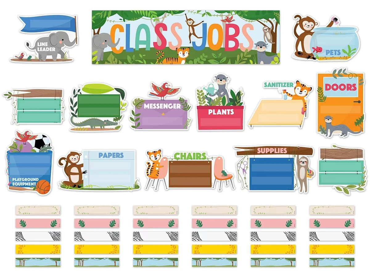 Jungle Friends Classroom Jobs Bulletin Board Set - US 6092