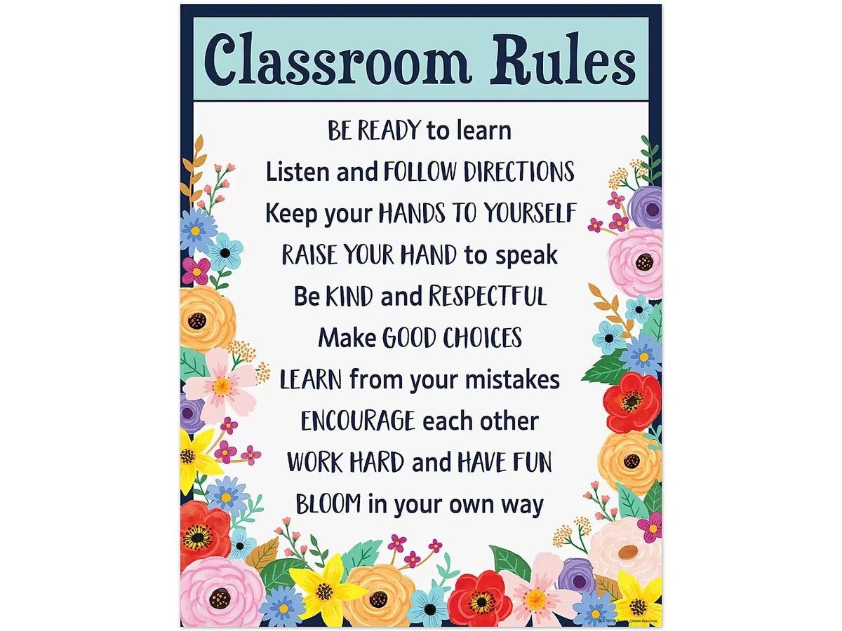 Wildflowers Classroom Rules Poster - US 1425