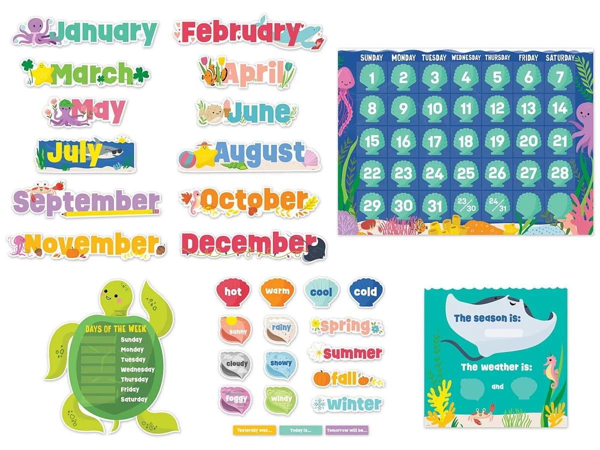 Sea Friends Calendar Bulletin Board Set - US 4723