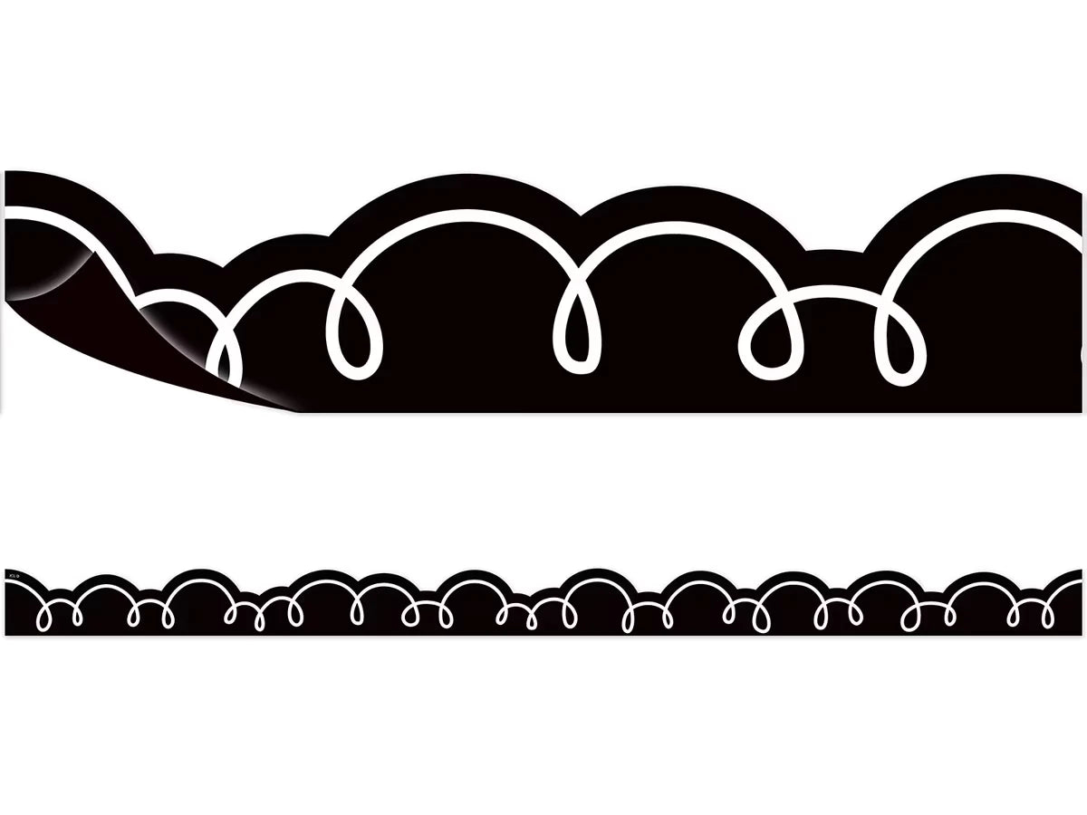 Black with White Squiggles Magnetic Border - US 3265