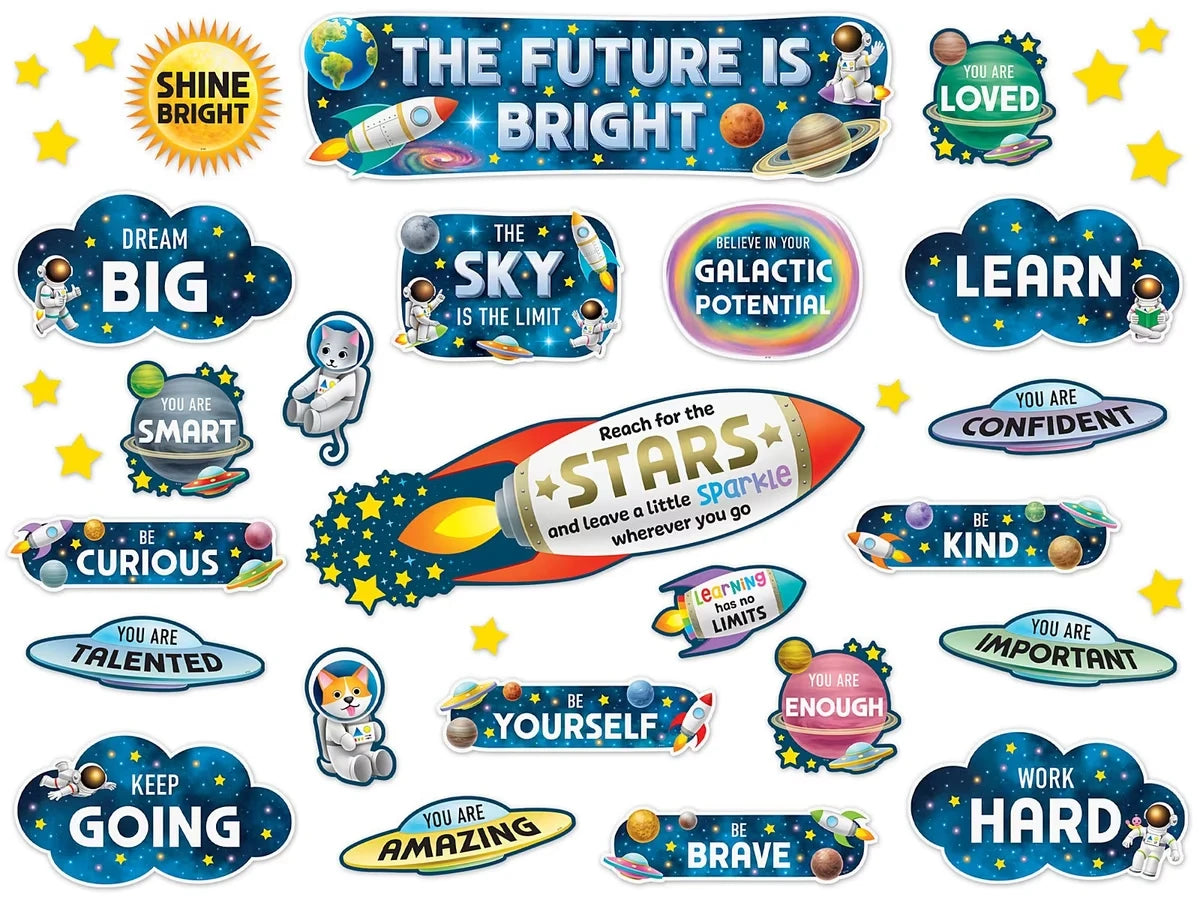 Outer Space Crew The Future Is Bright Bulletin Board Set - US 5565
