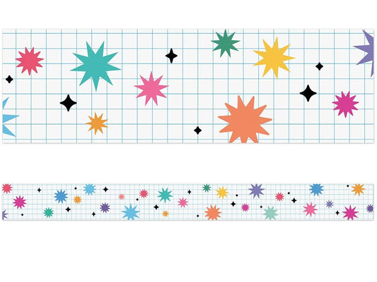 Retro Remix Bursts and Twinkles Border - US 7774