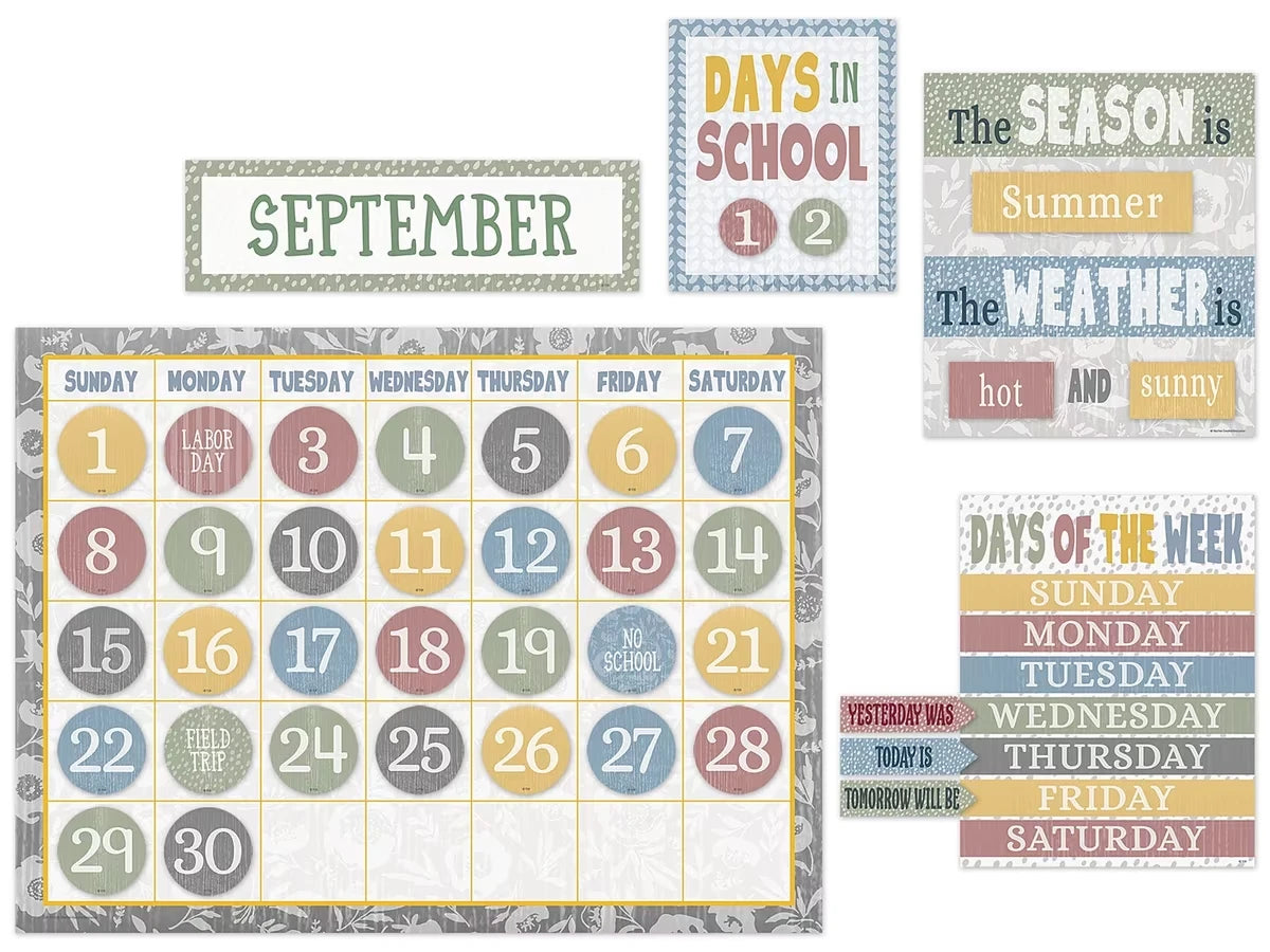 Classroom Cottage Calendar Bulletin Board Set - US 5374