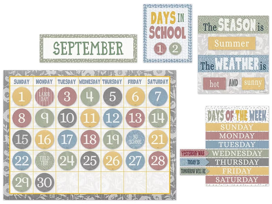 Classroom Cottage Calendar Bulletin Board Set - US 5374