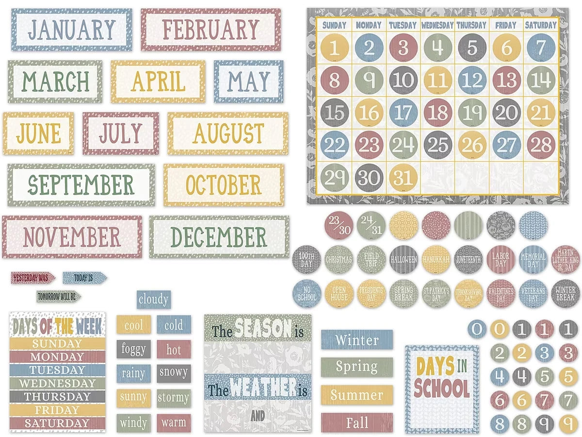 Classroom Cottage Calendar Bulletin Board Set - US 5374
