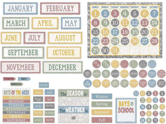 Classroom Cottage Calendar Bulletin Board Set - US 5374