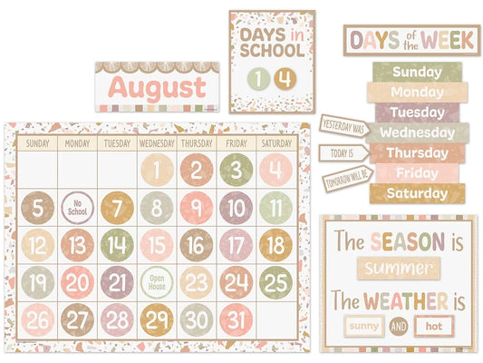 Terrazzo Tones Calendar Bulletin Board Set - US 9668