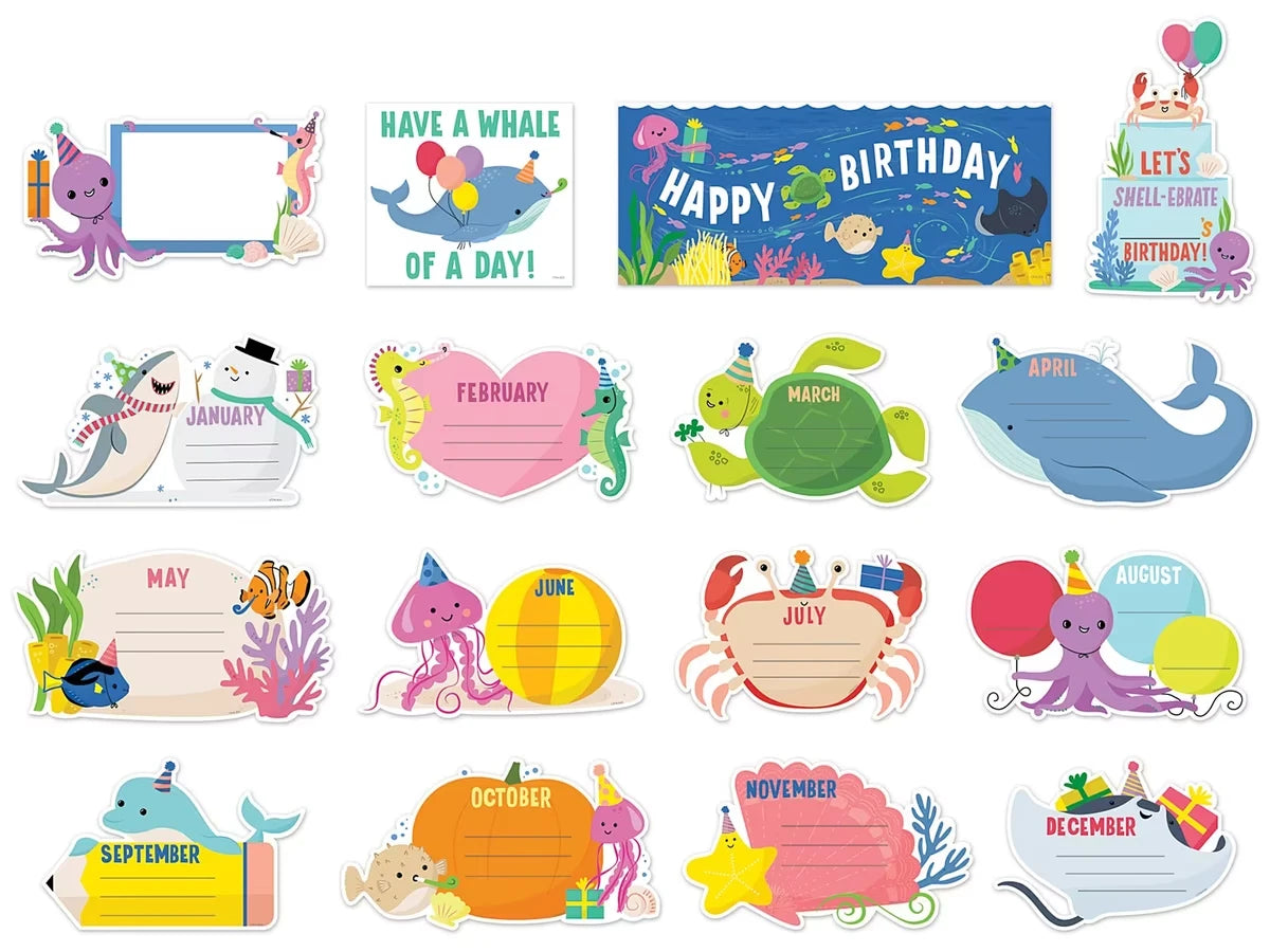 Sea Friends Birthday Bulletin Board Set - US 6183