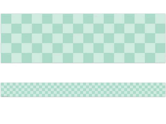 Cool for School Green Checkered Border - US 8491