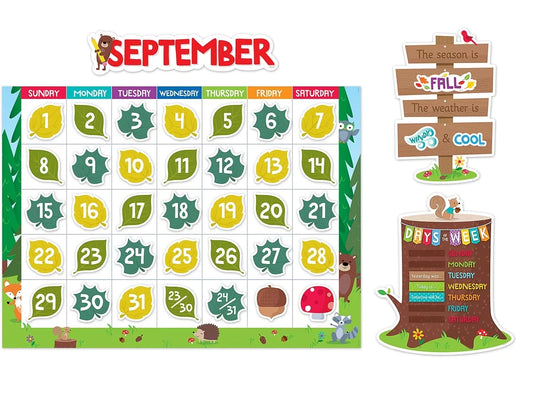 Woodland Friends Calendar Bulletin Board Set - US 3532