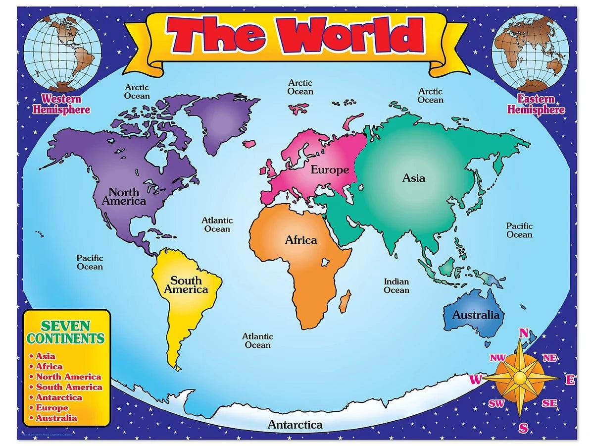 Friendly Write & Wipe World Map Poster - US 4682