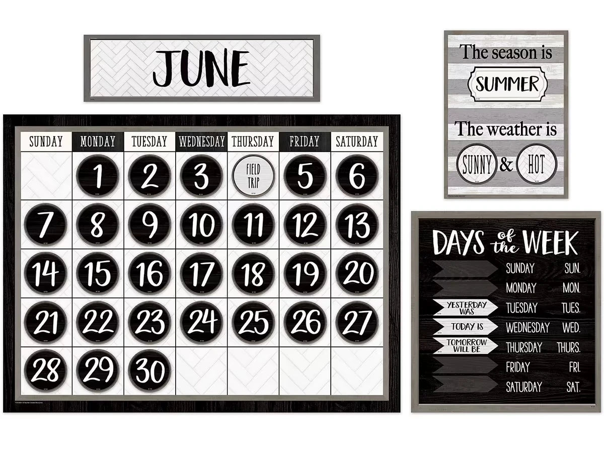 Modern Farmhouse Calendar Bulletin Board Set - US 9413