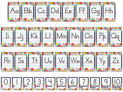 Wildflowers Alphabet Card Bulletin Board Set - US 7168