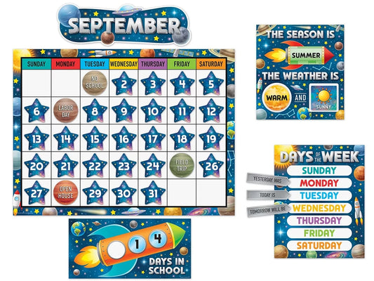 Outer Space Crew Calendar Bulletin Board Set - US 1375