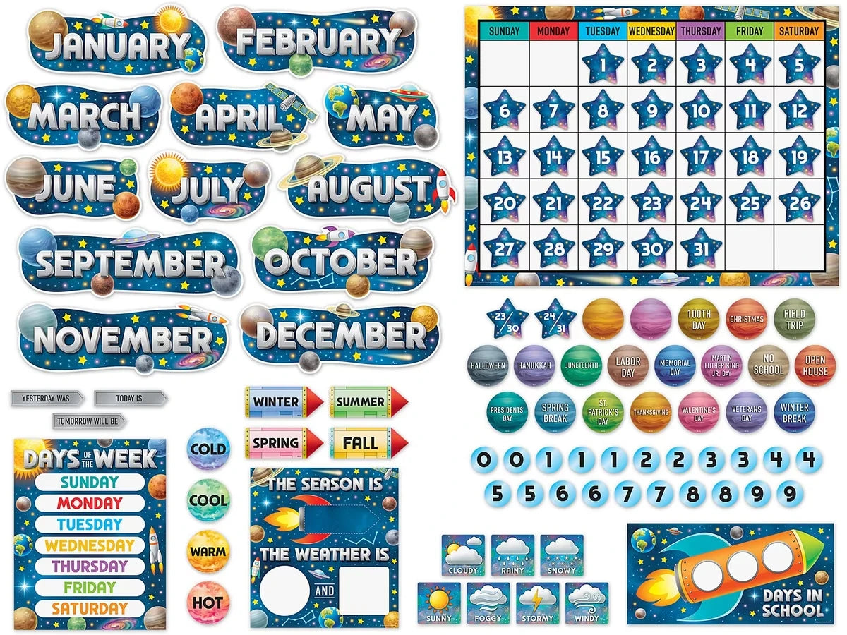 Outer Space Crew Calendar Bulletin Board Set - US 1375