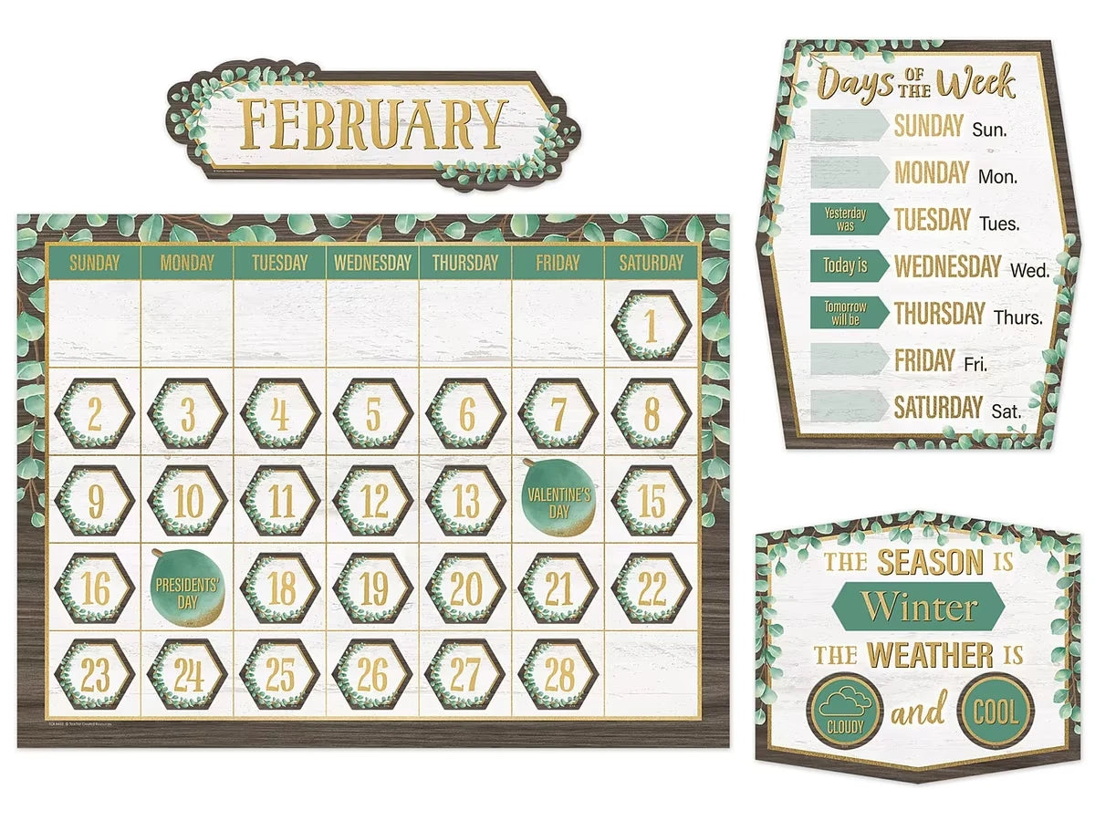 Eucalyptus Calendar Bulletin Board Set - US 8098