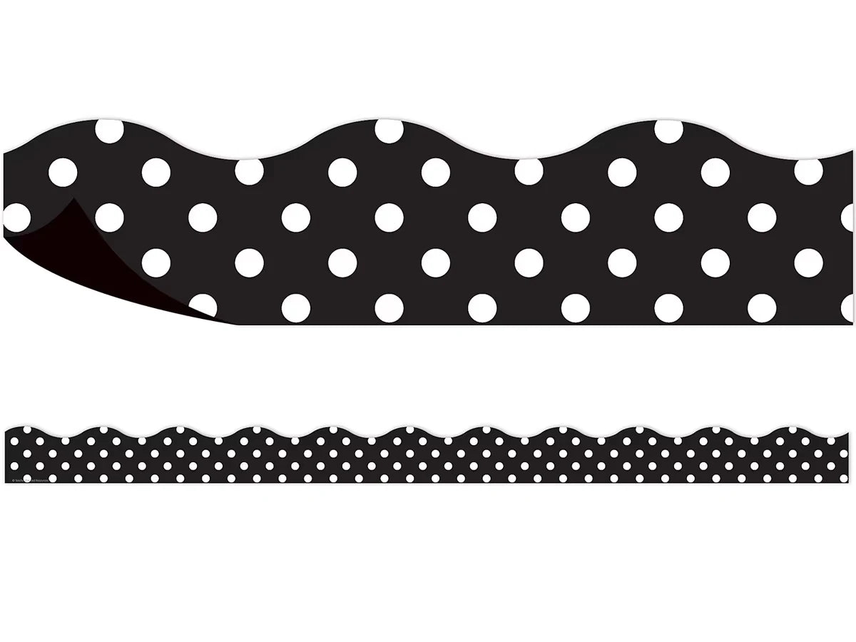 Black Polka Dot Magnetic Scalloped Border - US 5182