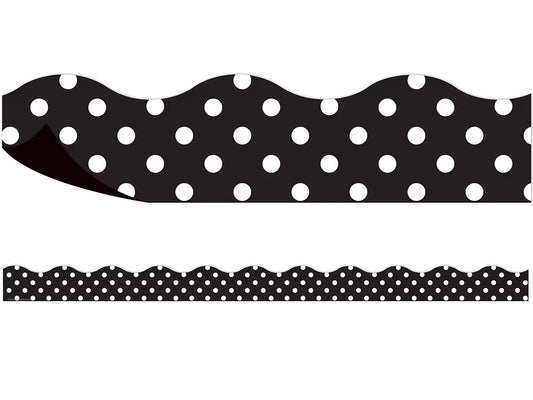 Black Polka Dot Magnetic Scalloped Border - US 5182