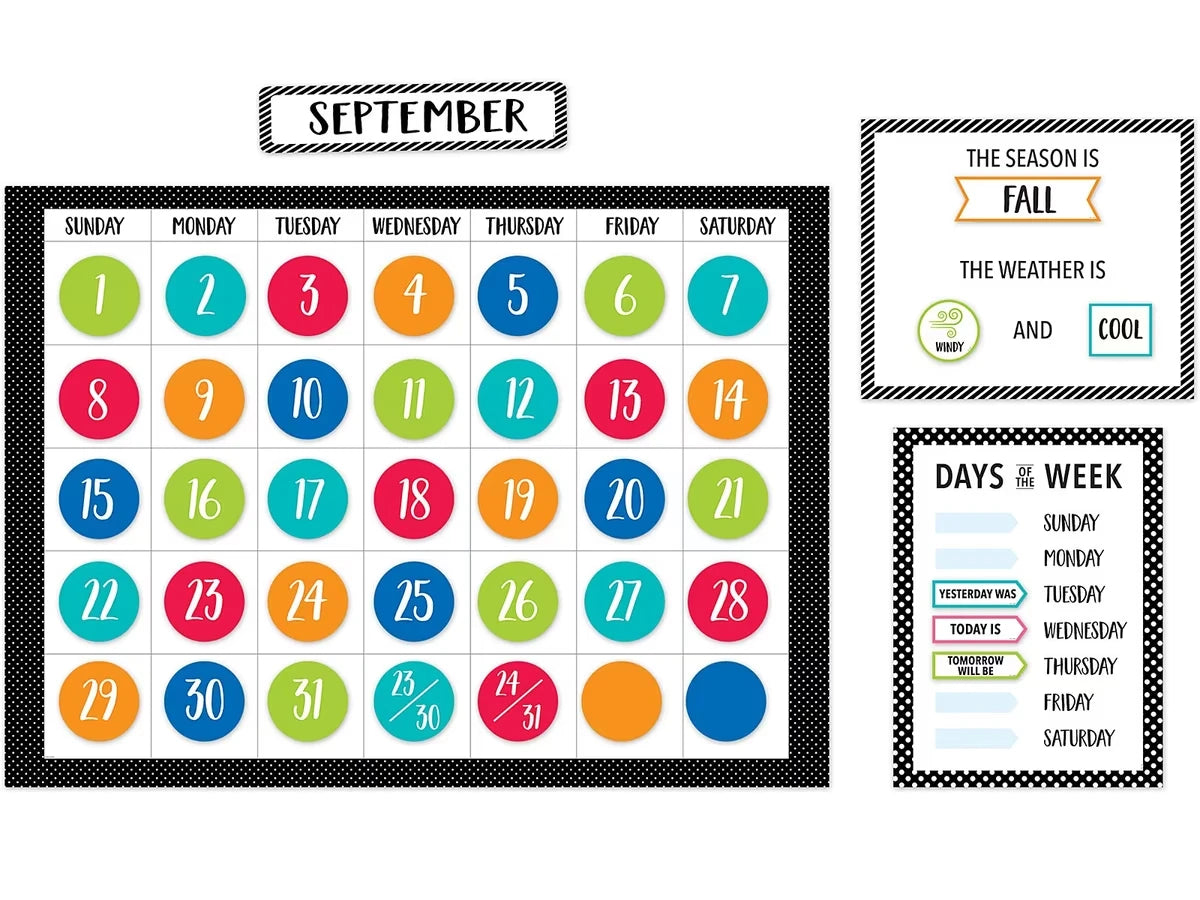 Pop of Color Calendar Bulletin Board Set - US 5420