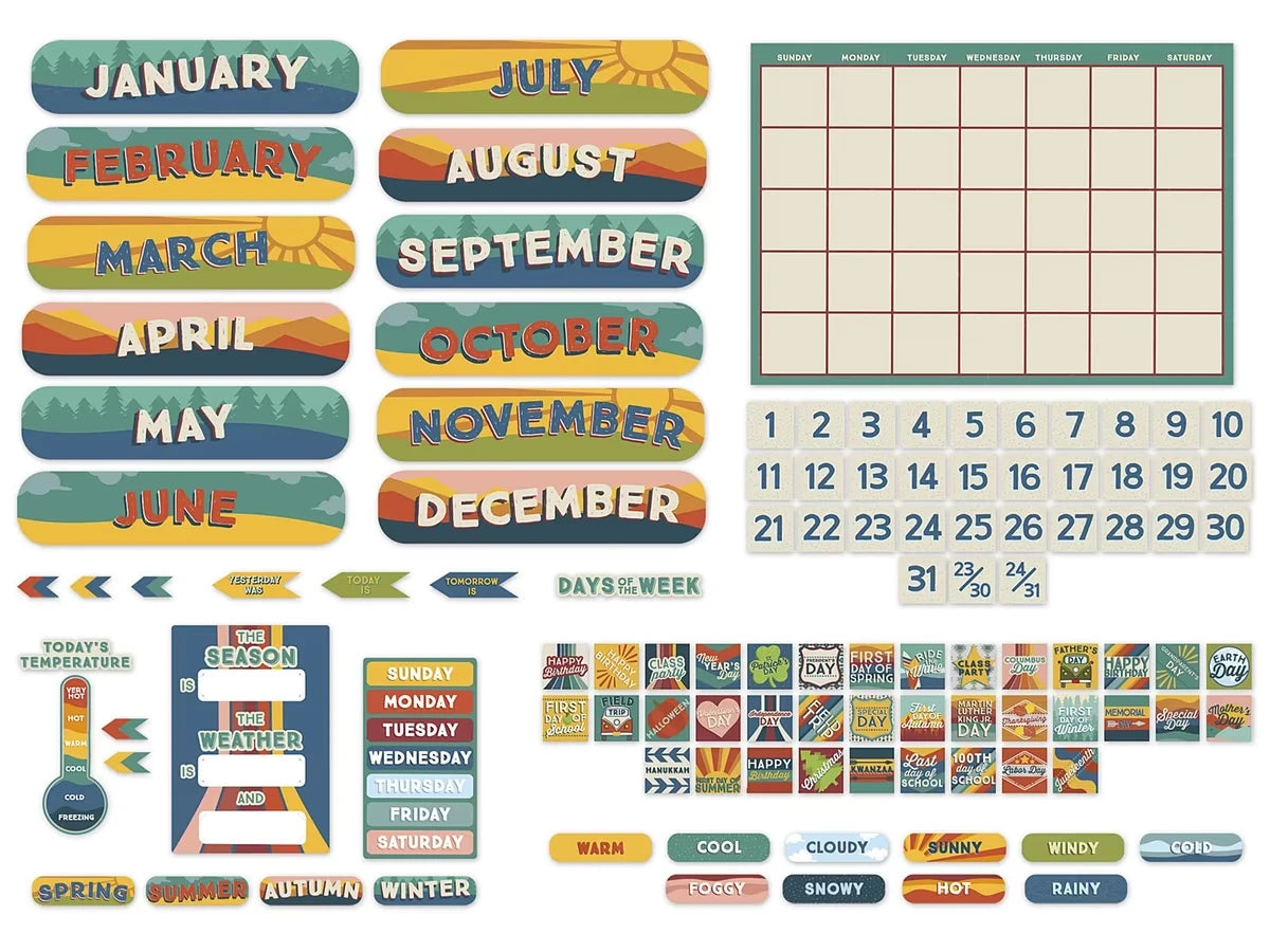 Adventurer Calendar Bulletin Board Set - US 9557
