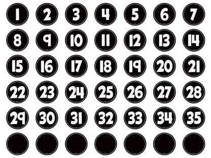 Black-And-White Numbers Magnetic Accents - US 6768