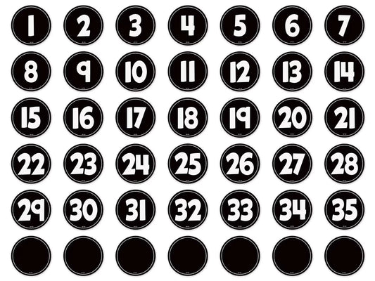 Black-And-White Numbers Magnetic Accents - US 6768