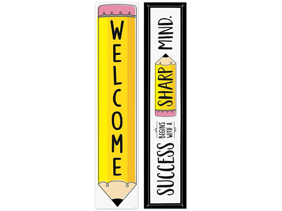 Doodle Pencil Welcome Double-Sided Banner - US 2294