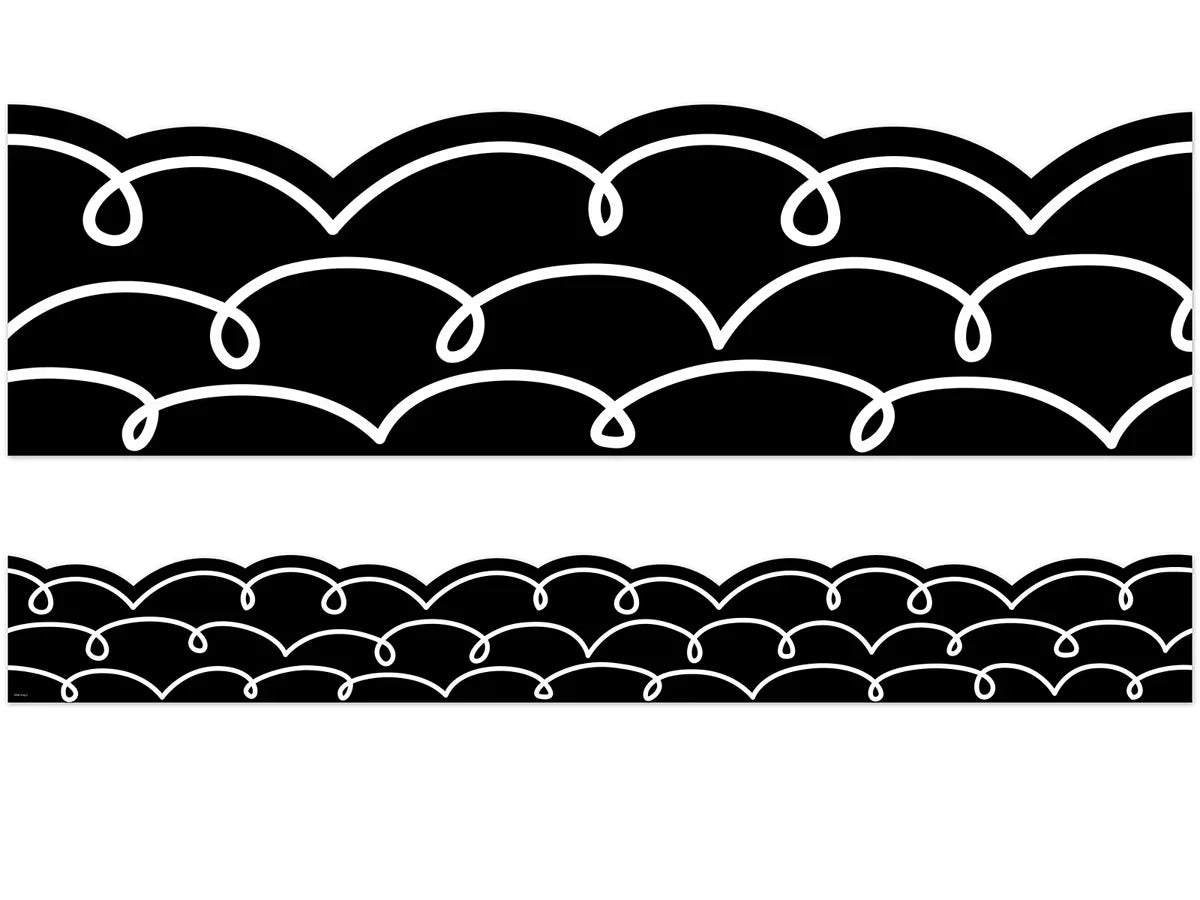 Loop-De-Loop Black & White Scalloped Border - US 2803