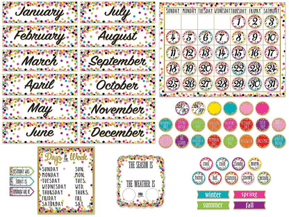 Confetti Calendar Bulletin Board Set - US 3353