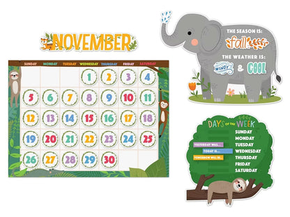 Jungle Friends Calendar Bulletin Board Set - US 1239