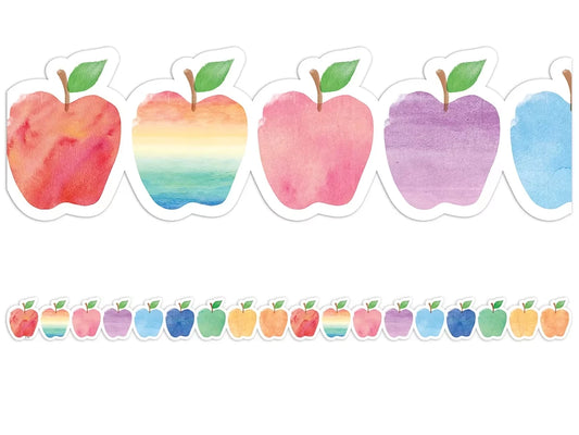 Watercolor Apple Border - US 1749