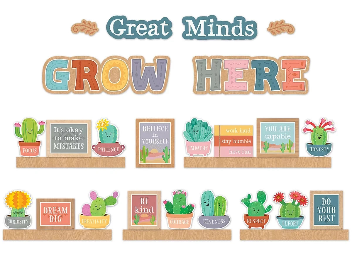 Happy Cactus Crew Growth Mindset Bulletin Board Set - US 8410