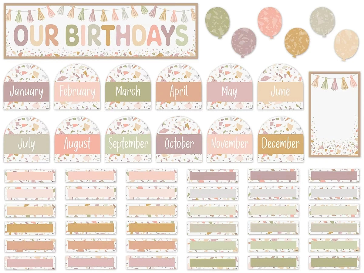 Terrazzo Tones Birthday Bulletin Board Set - US 9217