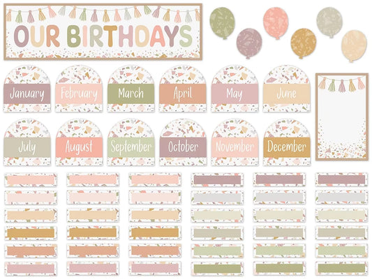 Terrazzo Tones Birthday Bulletin Board Set - US 9217