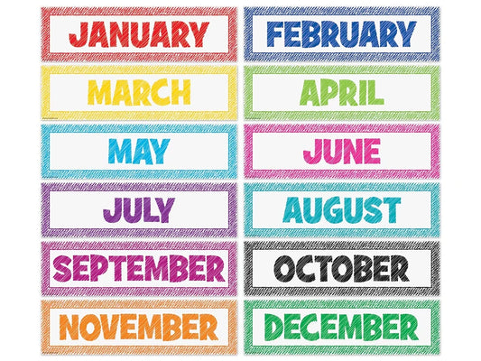 Scribble Months of the Year Bulletin Board Set - US 9980