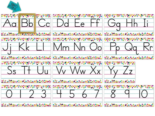 Confetti Traditional Manuscript Bulletin Board Set - US 1378