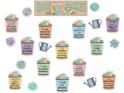 Rustic Bloom Growth Mindset Bulletin Board Set - US 9046