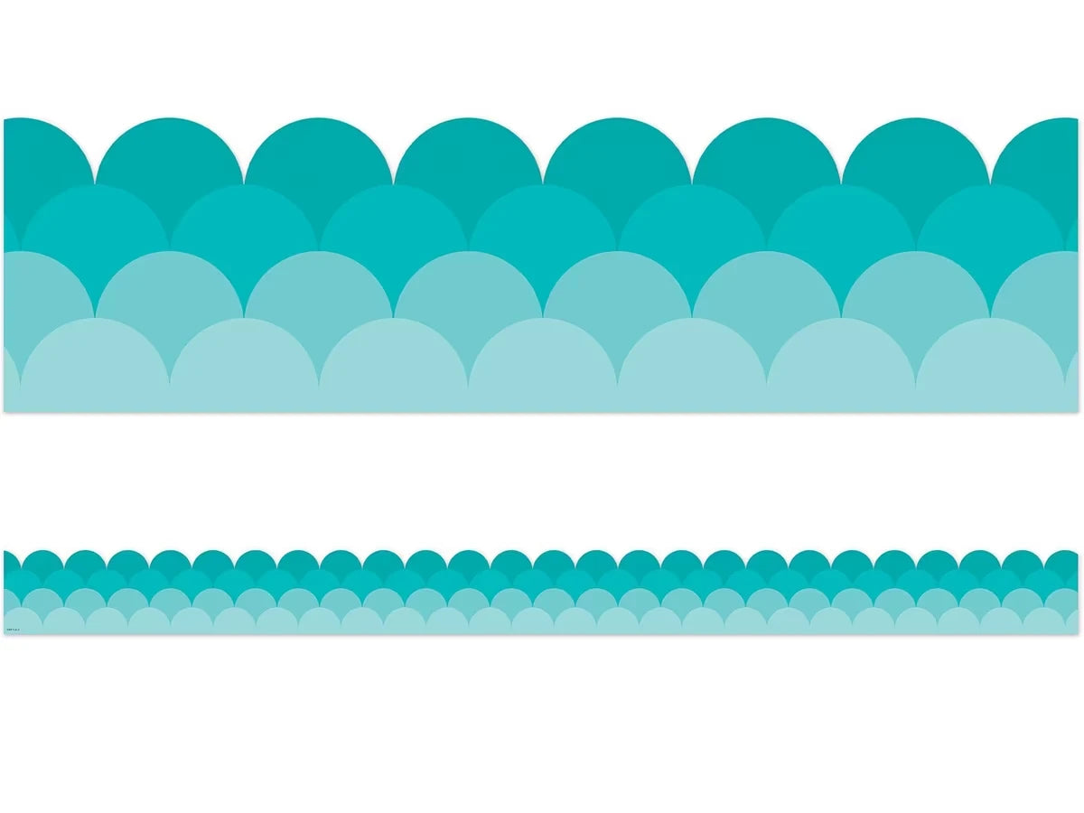 Painted Palette Turquoise Scalloped Border - US 1764