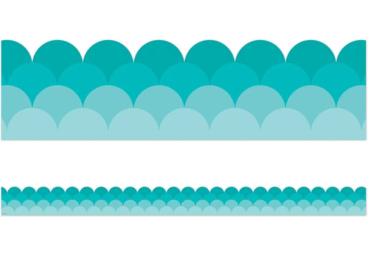 Painted Palette Turquoise Scalloped Border - US 1764