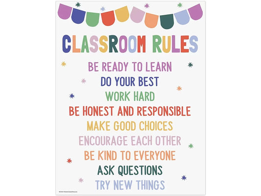 Color Crush Classroom Rules Poster - US 1629