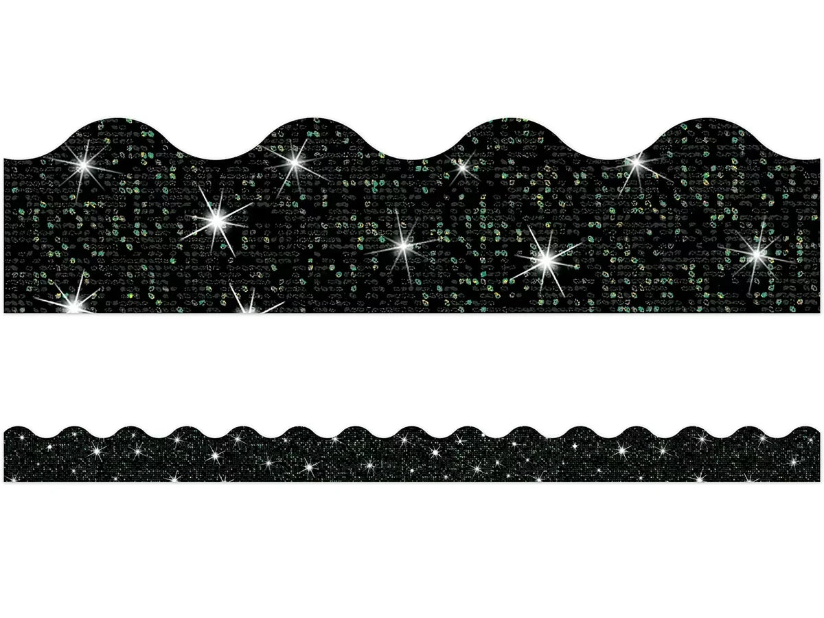 Black Sparkle Scalloped Border - US 6794